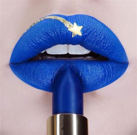 # Blue W/Silver Lips | Blue lipstick, Lip art, Lipstick shades