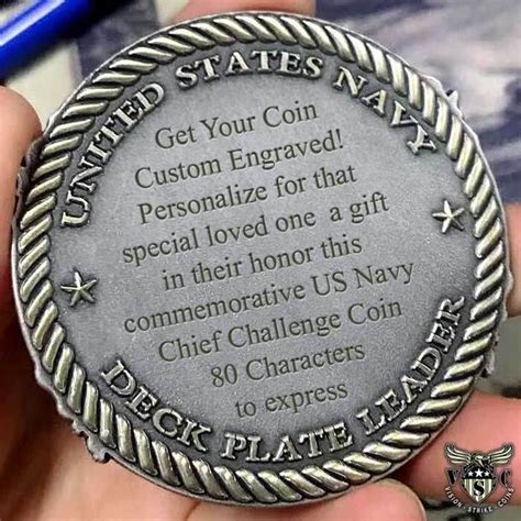 US Navy Chief Custom Engraved Challenge Coin