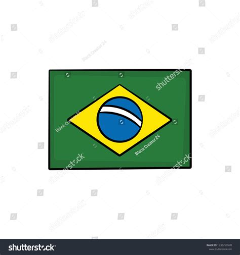 Brazil Flag Drawing Style Isolated Vector Stock Vector (Royalty Free ...