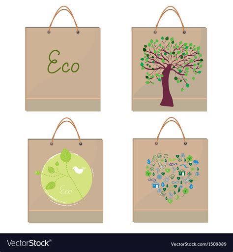 Bags eco design paper Royalty Free Vector Image