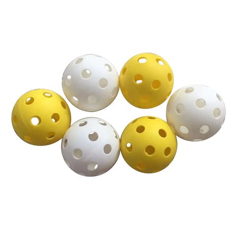 Outdoor Pickleball Balls Set For Pickleball Practices Fun Playing 40 Holes Pickleballs White ...