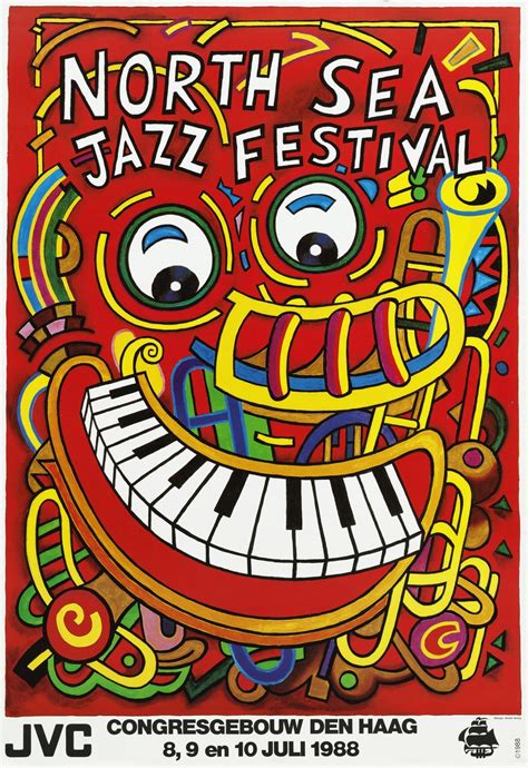 north sea jazz art poster 1988 original vintage north sea jazz festiavl ...