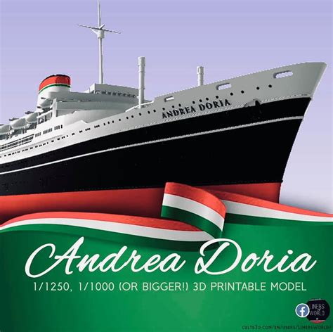 STL file SS Andrea Doria Ocean Liner, full hull and waterline versions ...