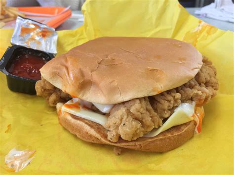 The Whataburger "buffalo chicken" sandwich was tasty but didn't look ...