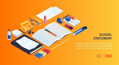 Free Vector | School stationery banner template