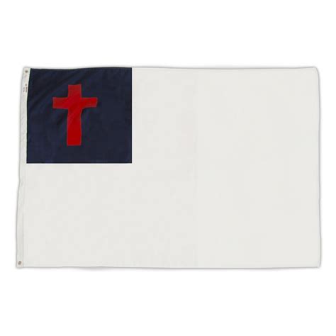 Christian Flag 3ft x 5ft with Indoor Pole Hem and Fringe - Cotton