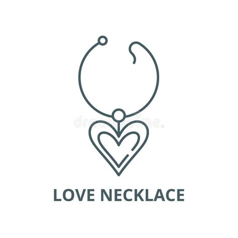 Love Necklace Vector Line Icon, Linear Concept, Outline Sign, Symbol ...