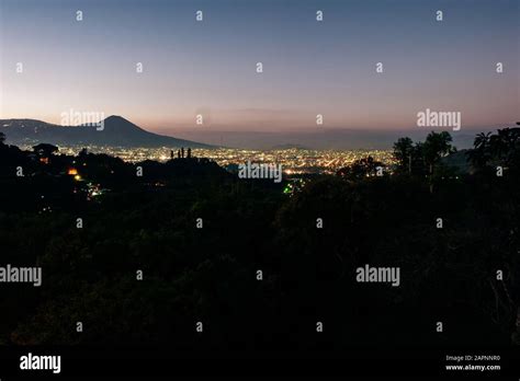 City night from the view point on top of mountain Stock Photo - Alamy