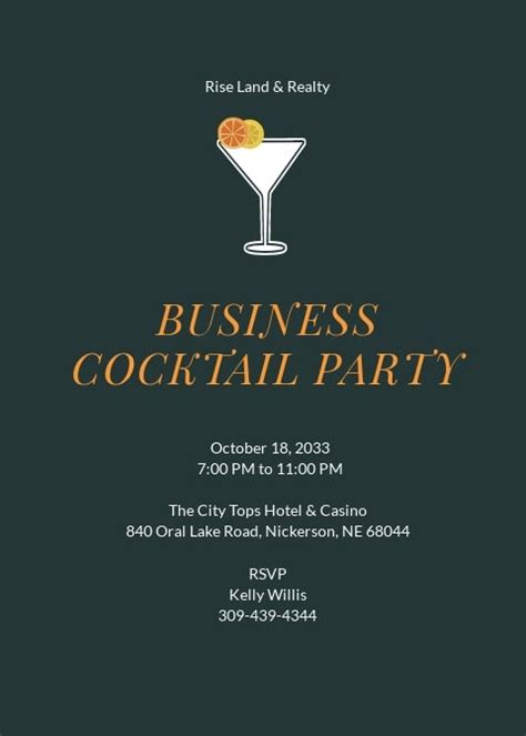 Free Cocktail Party Invitation Templates, 13+ Download in Word, PSD, Pages, Publisher ...