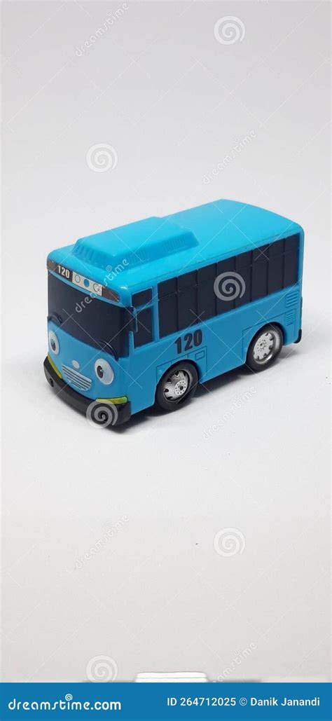 Cute Blue bus toy for kids stock image. Image of machine - 264712025