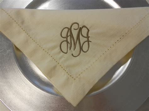 Monogrammed Napkins Linen-Like Set of 6 Font Shown ARABESQUE