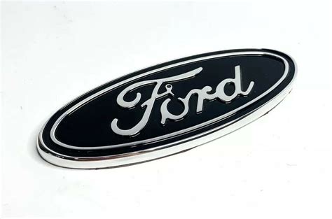 Premium Billet Aluminum 5" Inch Rear Ford Oval Emblem - Chrome & Black