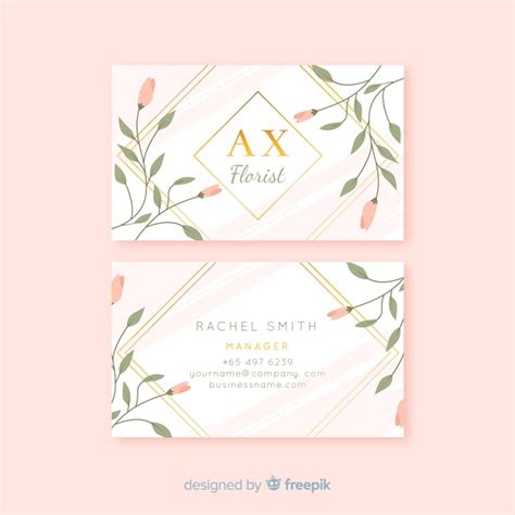 Floral business card template Vector | Free Download