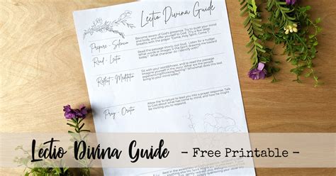 Lectio Divina Guide - Free Printable | More Like Grace