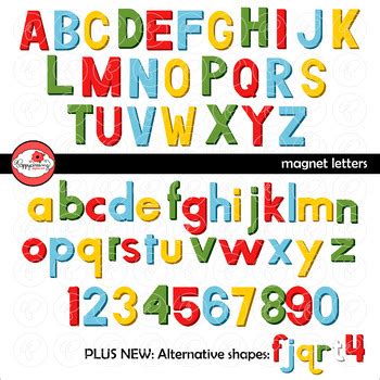 Magnet (Look-Alike) Letters Alphabet and Number CLIPART by Poppydreamz