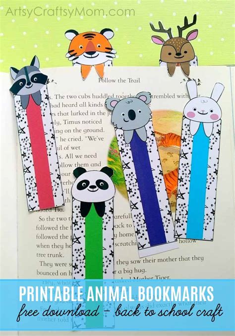 Back to School Printable Animal Bookmarks