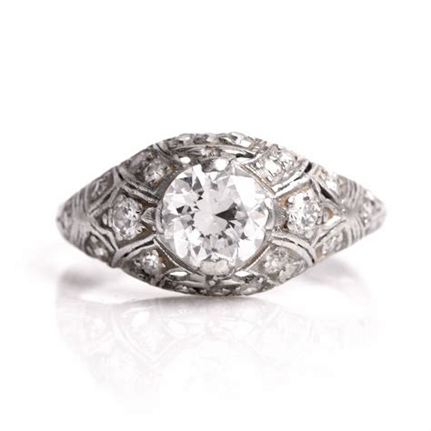 Antique Diamond Platinum Filigree Engagement Ring at 1stDibs | antique filigree diamond ring ...