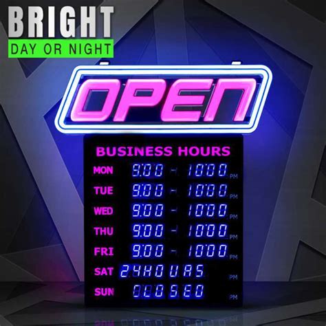 Bluetooth Enabled Business Hours LED OPEN Sign - 15"x 16.5 | Green ...