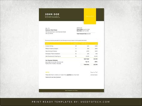 Free Billing Invoice Template Microsoft Word - Resume Example Gallery