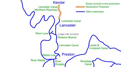 Lancaster Canal (Restoration Section) Maps – FREE – Waterway Routes