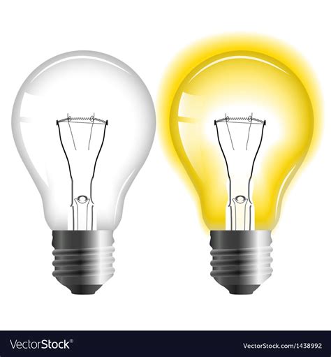 Glowing and turned off light bulb Royalty Free Vector Image