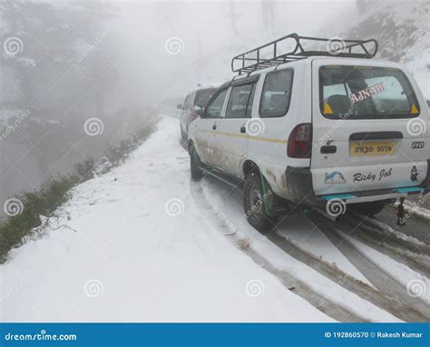 Snow Fall Picture of Hill Station Editorial Image - Image of snow ...