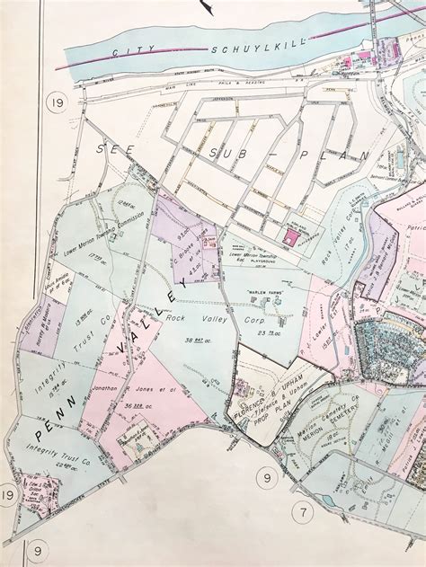 Original Main Line Atlas Map of 1937 Lower Merion Township | Etsy