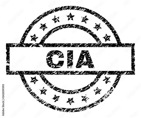 CIA stamp seal watermark with distress style. Designed with rectangle ...