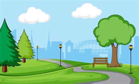 Free Vector | City park scene background