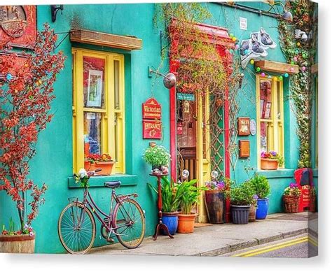 Around Town Canvas Print / Canvas Art by Nikki Kitley in 2021 | Exterior paint colors for house ...