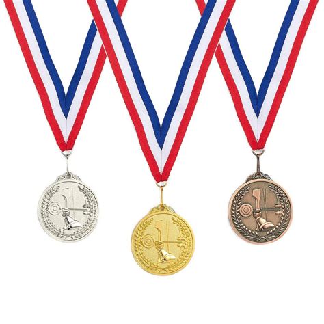 3-Piece Award Medals Set - Metal Olympic Style Archery Gold, Silver ...