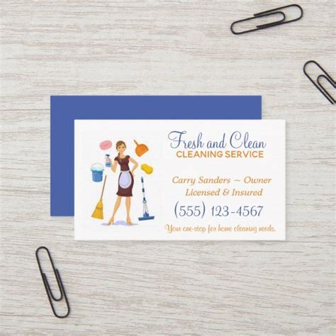 Cartoon Maid House Cleaning Service Business Card | Zazzle | Clean house, House cleaning ...