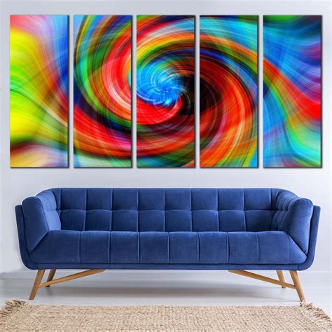 Modern Digital Canvas Print, Abstract Graphic 5 Piece Canvas Wall Art ...