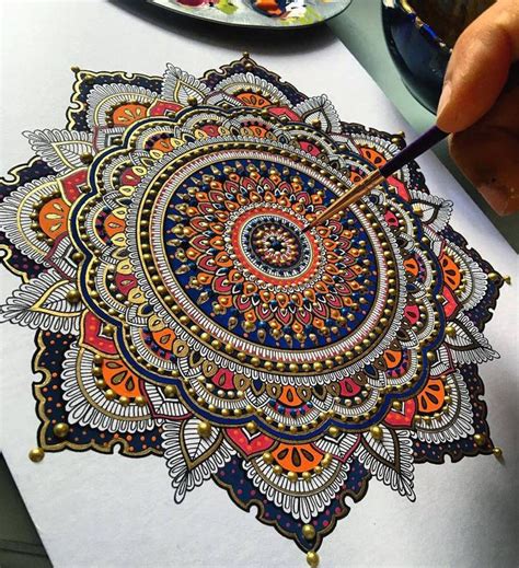 Intricate Mandalas Enhanced with Gold Leaf | Mandala artwork, Mandala ...