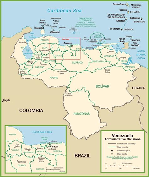 Venezuela political map - Map of venezuela political (South America - Americas)