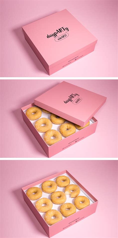 Pink donut box | Bakery packaging, Donut box, Cake boxes packaging