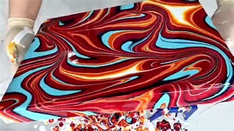 (641) Marble pour ~ Satisfying fluid art ~ Acrylic pour painting ~ Moder... Abstract Art ...