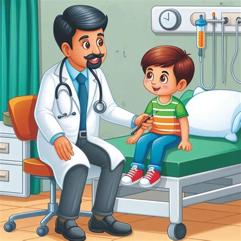 Premium Photo | Doctor with kids in hospital cartoon images Cartoon ...