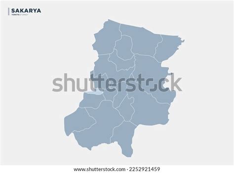 Turkeys Sakarya Province Districts Map Stock Vector (Royalty Free ...