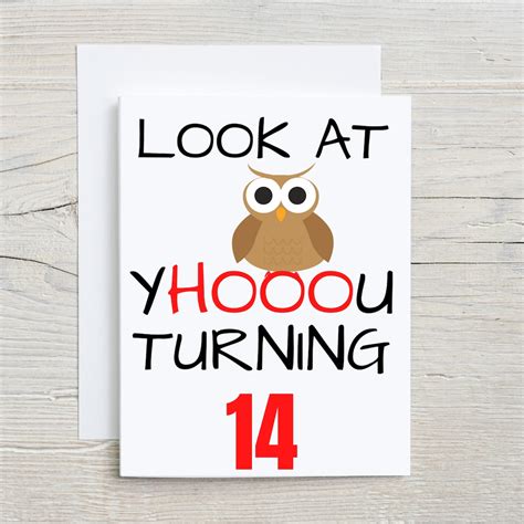 14th Birthday Card, 14th Birthday, Funny Birthday Card, Handmade, 14th ...