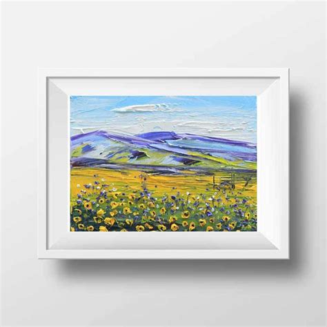 Desert Print, Desert Art, California Art, Wildflowers, California Painting, Death Valley ...