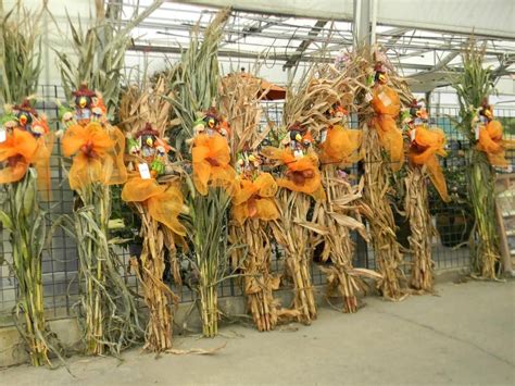 Decorated Corn Stalks - http://www.alsipnursery.com/fall-accents | Fall decorations porch, Corn ...