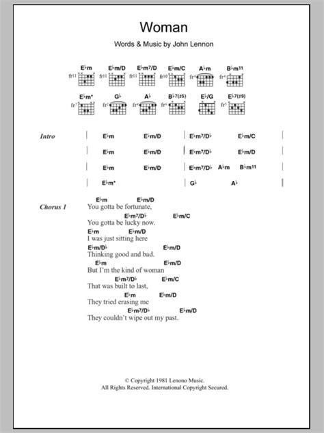 Woman by John Lennon - Guitar Chords/Lyrics - Guitar Instructor