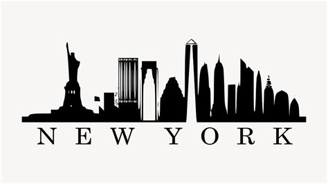 New York silhouette clipart illustration | Free Vector - rawpixel