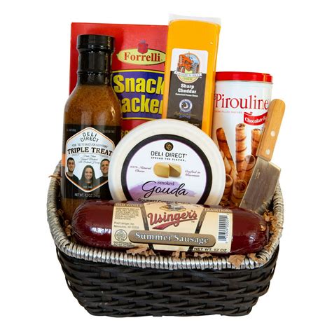 Deli Direct Wisconsin Cheese & Sausage Small Gift Basket 6 pc Basket - Walmart.com - Walmart.com