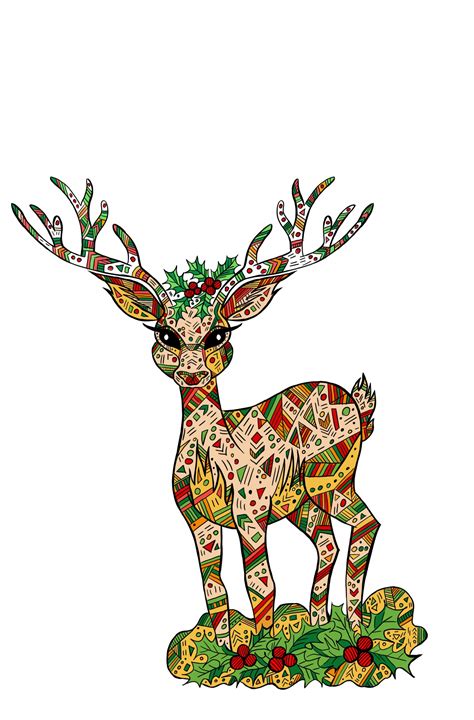 Deer, Coloring, Christmas, Animal, Free Stock Photo - Public Domain Pictures