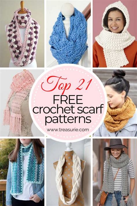 21 Crochet Scarf Patterns - Best & Trendiest | TREASURIE