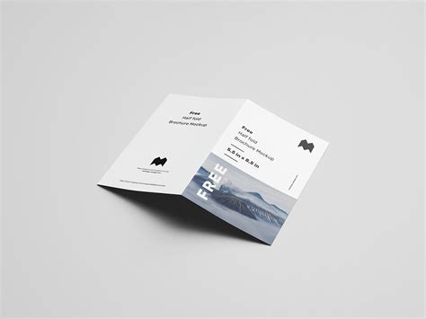 Free US half fold brochure mockup on Behance