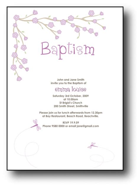 Baptism Girl Invitations