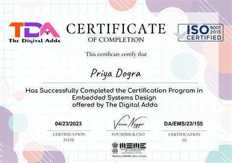 Embedded System Design Certification